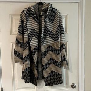 Anthropologie Field Flowers Chevron Belted Cardigan Wrap Sweater Coat Size S